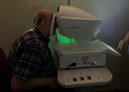 Eye test being carried out using WAM800