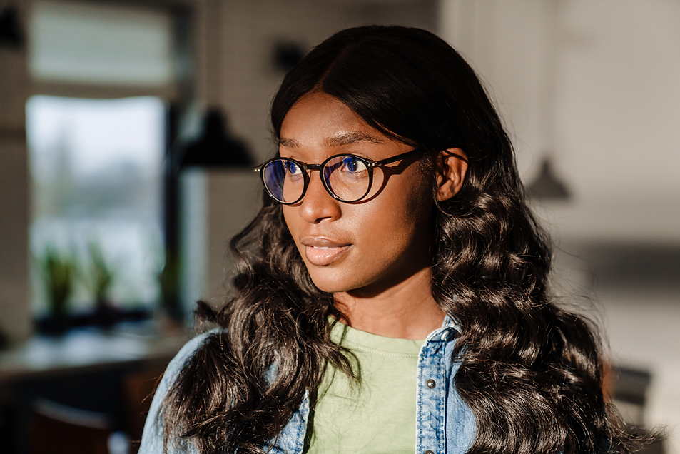 Woman wearing glasses