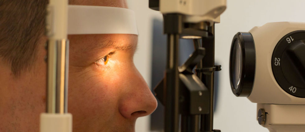 Man having his eyes tested for glaucoma