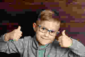 happy child wearing glasses