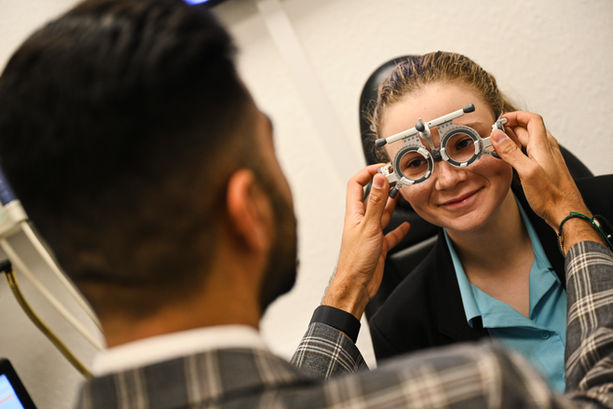Child having an eye test