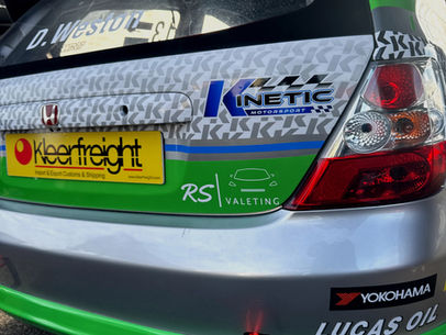 RS Valeting logo on race car