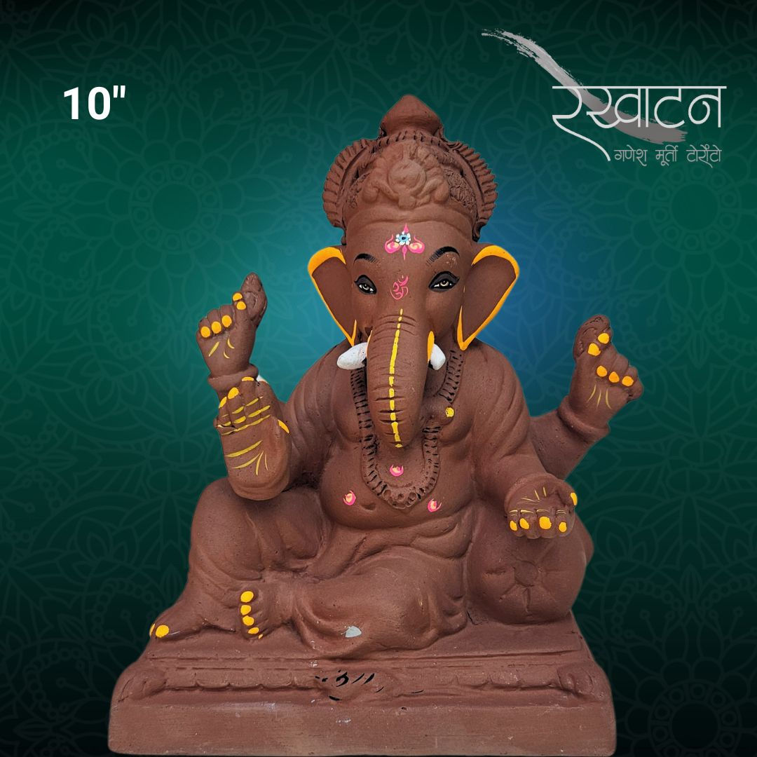Peshwa Ganesh Red Clay 10"