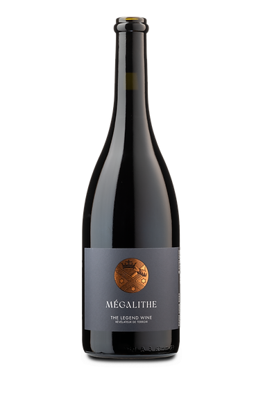 Bouteille Mégalithe The Legend Pinot Noir Neuchâtel vin rouge suisse biodynamique Auvernier