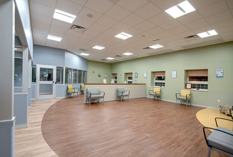Community Health Center North Country healthcare interior designed to create a warm, welcoming patient experience.
