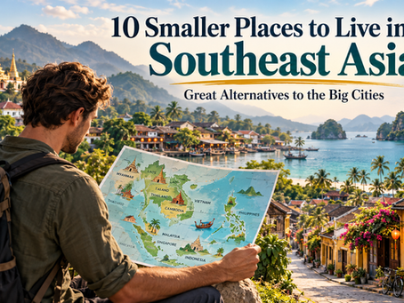 Map of Southeast Asia representing 10 smaller cities and towns for expats and long-term living