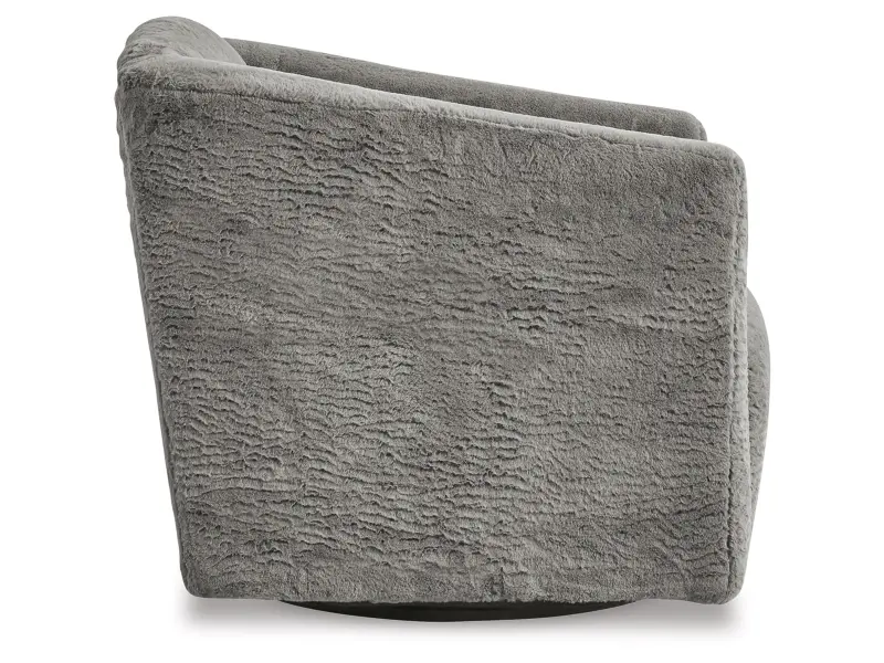 Thumbnail: Harris Faux Rabbit Fur Swivel Accent Chair