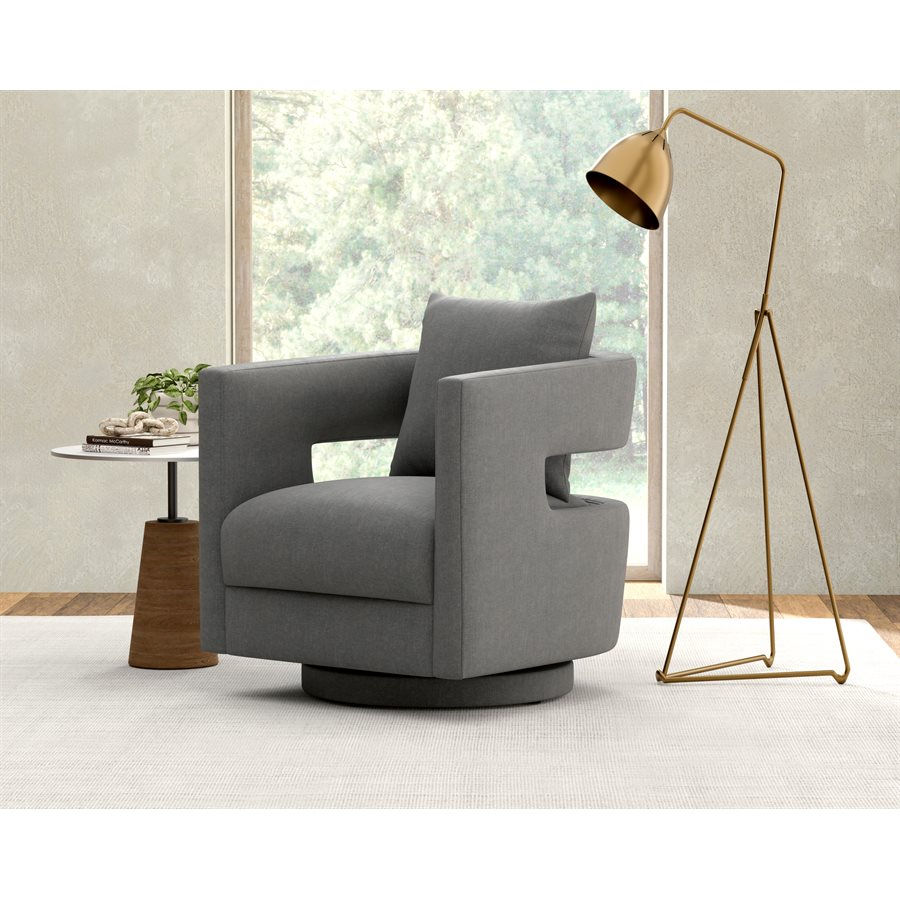 Jude Gray Swivel Accent Chair