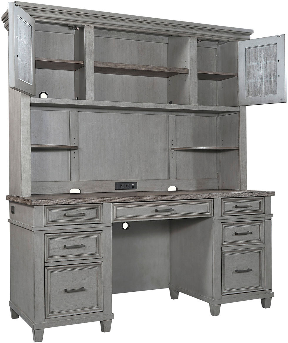 Thumbnail: Caraway Slate Credenza Desk & Hutch