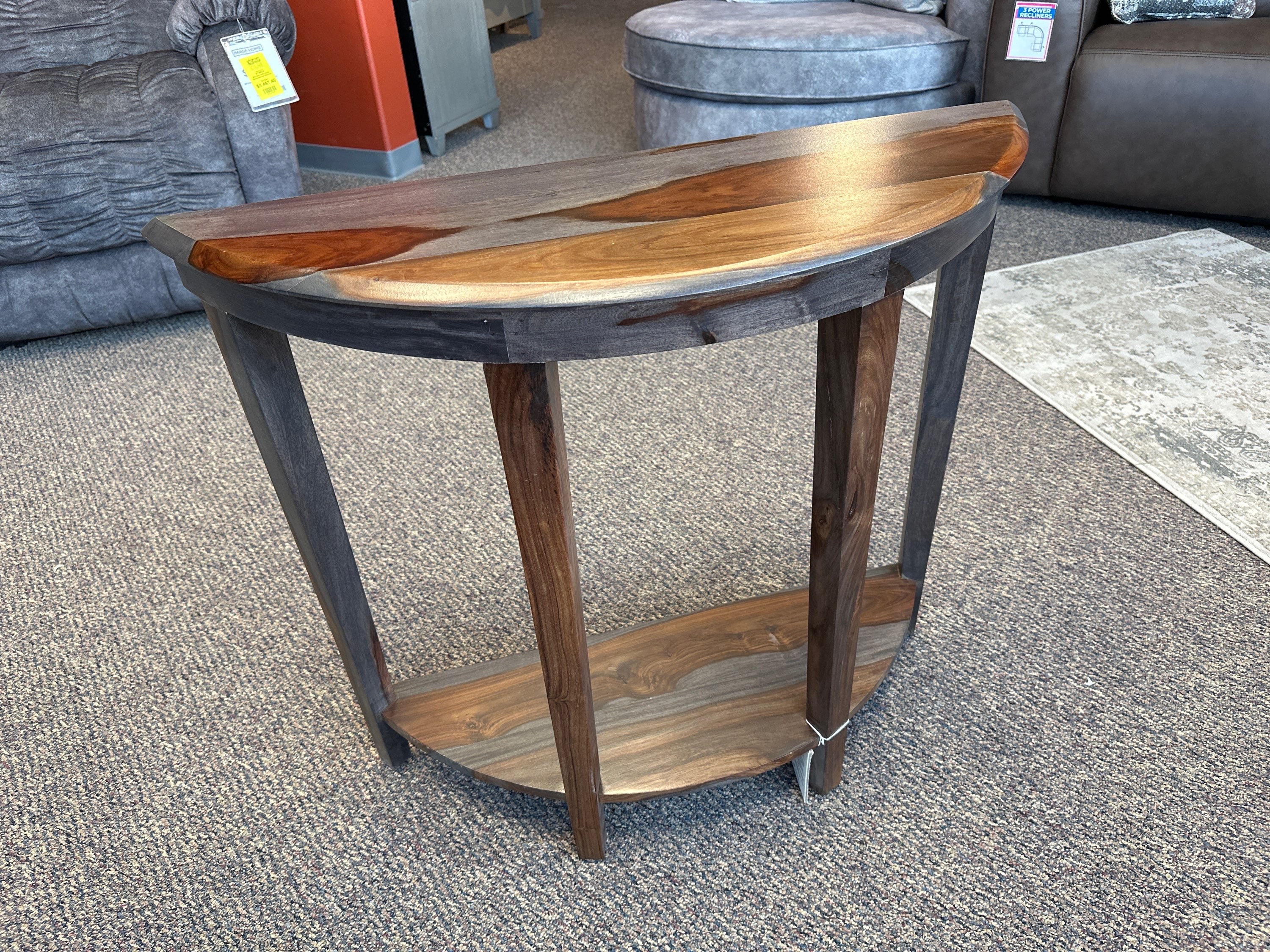 Rosewood Midnight Half Round Table