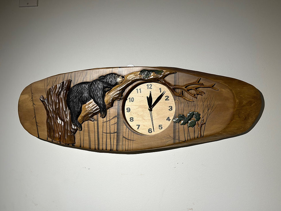 Lazy Bear Clock Solid Wood Artwork