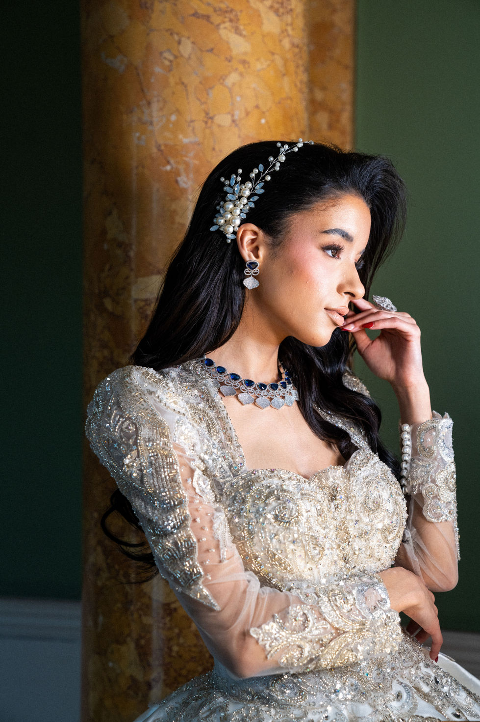 intimate bridal portrait photographed in natural wedding photography