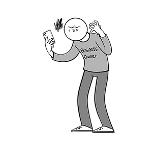 Stressed out business owner graphic
