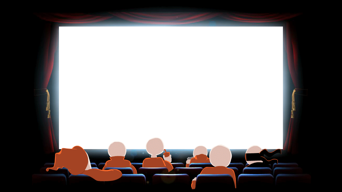 Animation of people watching an OOT Box Media video