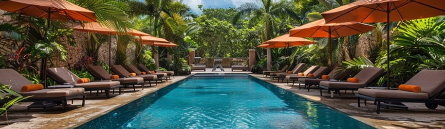 A luxurious poolside retreat sounds like the perfect place to unwind and enjoy a lavish escape. 