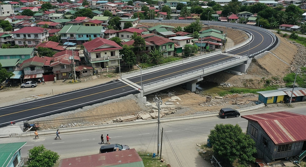 Top-down view of infrastructure projects in post-construction inspection and handover