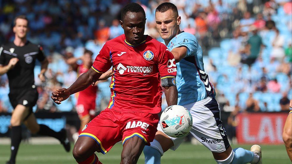 Uche, protagonista en la victoria a domicilio del Getafe en Balaídos.