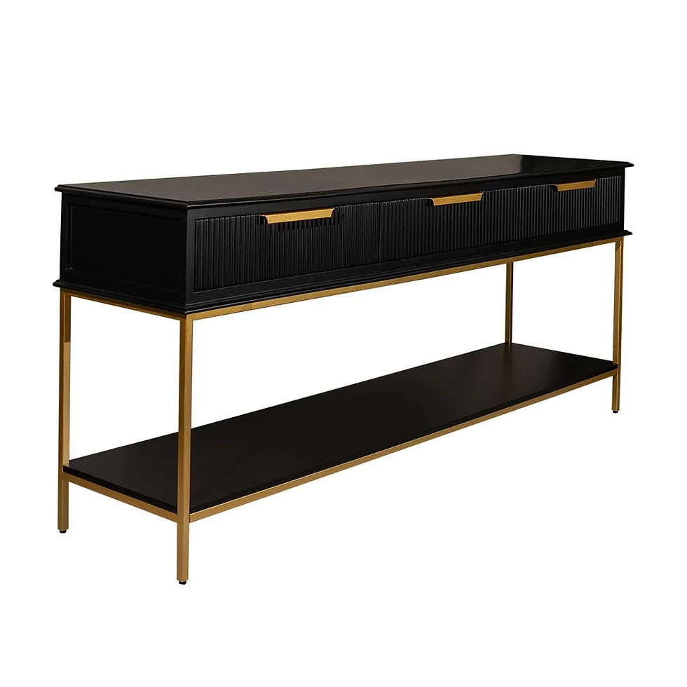 Thumbnail: Jules 3-Drawer Console Table - Black/Gold - 200cm wide - rr$2890