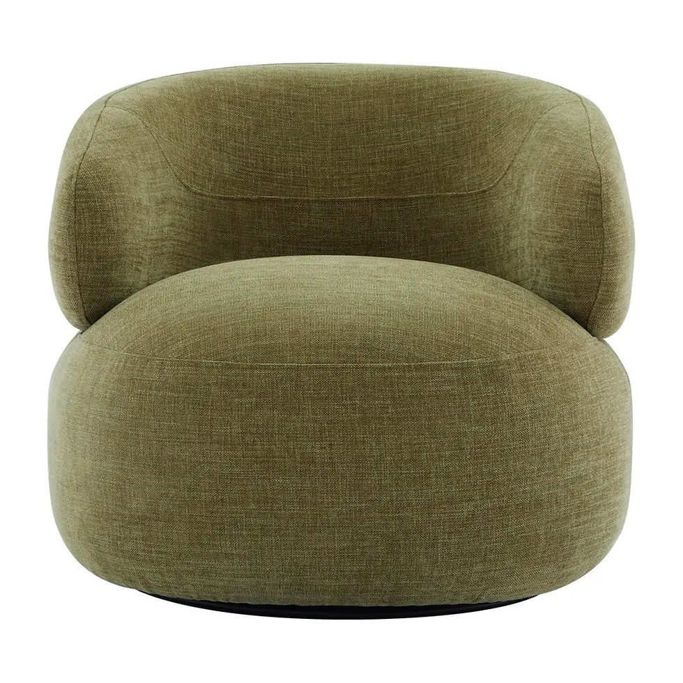 Thumbnail: Incurvée Swivel Armchair - Sage Chenille - 82cm wide - rr$1395