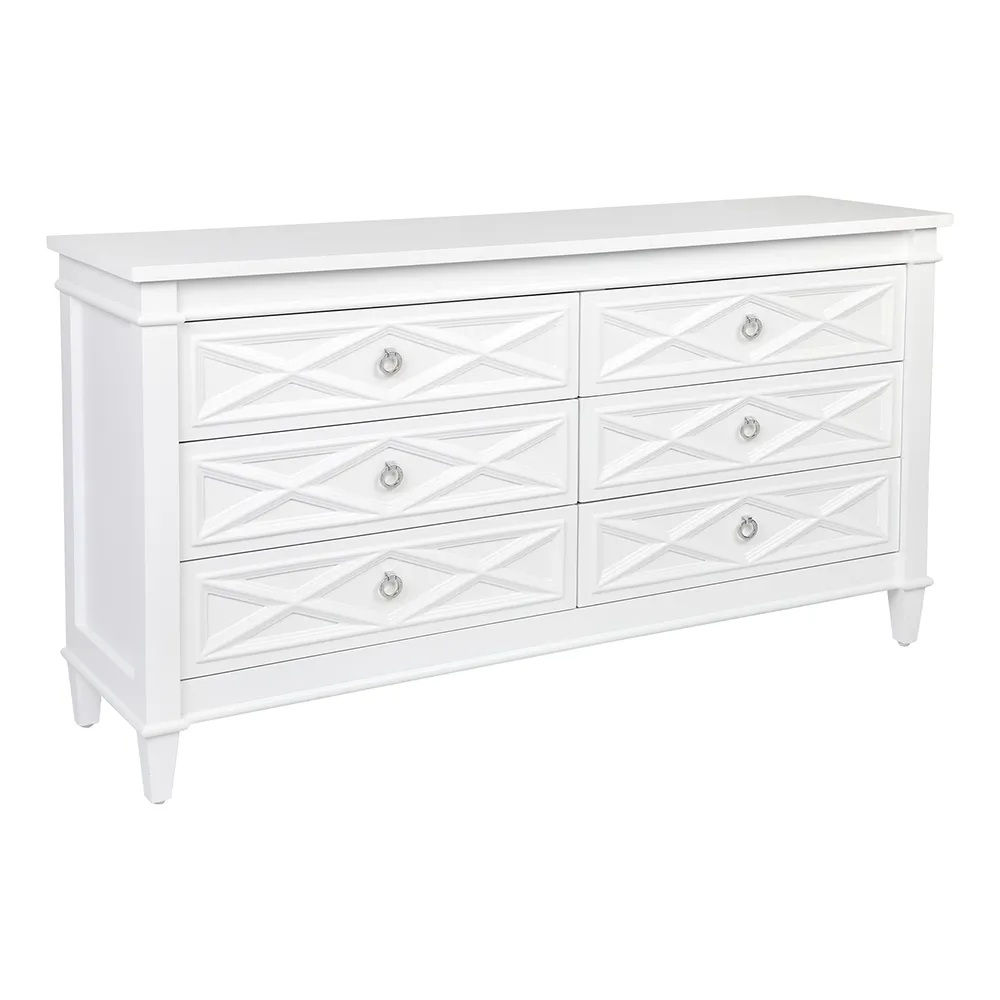 Plantation 6-Drawer Chest - White - 150cm wide - rr$2890