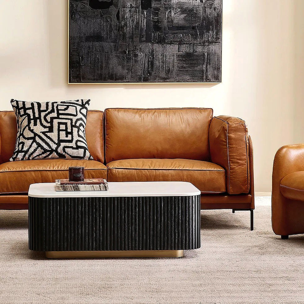 Bianco Coffee Table - Oak/Marble - Black - 100cm - rr$4340