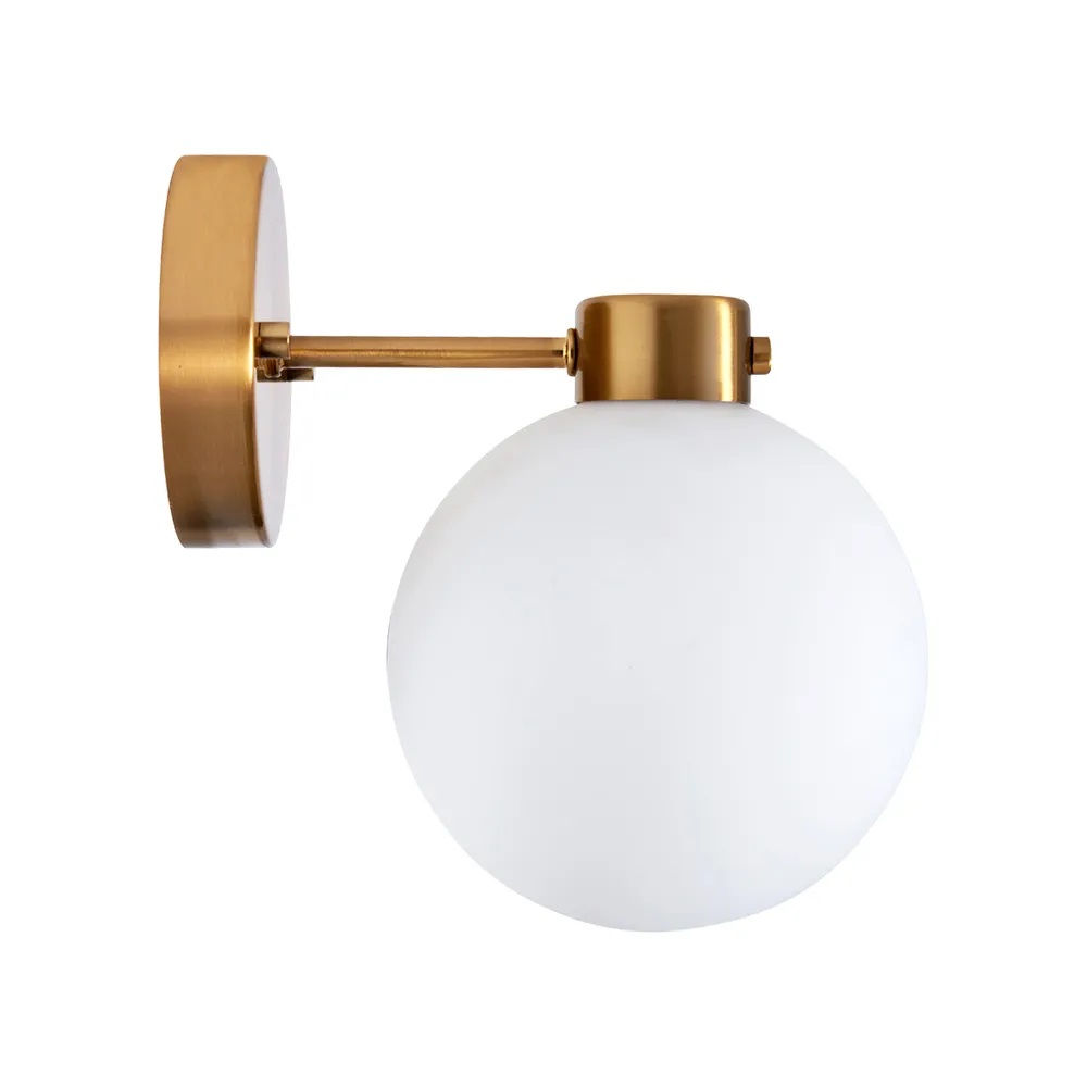 Shona Wall Sconce - Opal Glass/Brushed Gold -15x21x21cm - rr$169