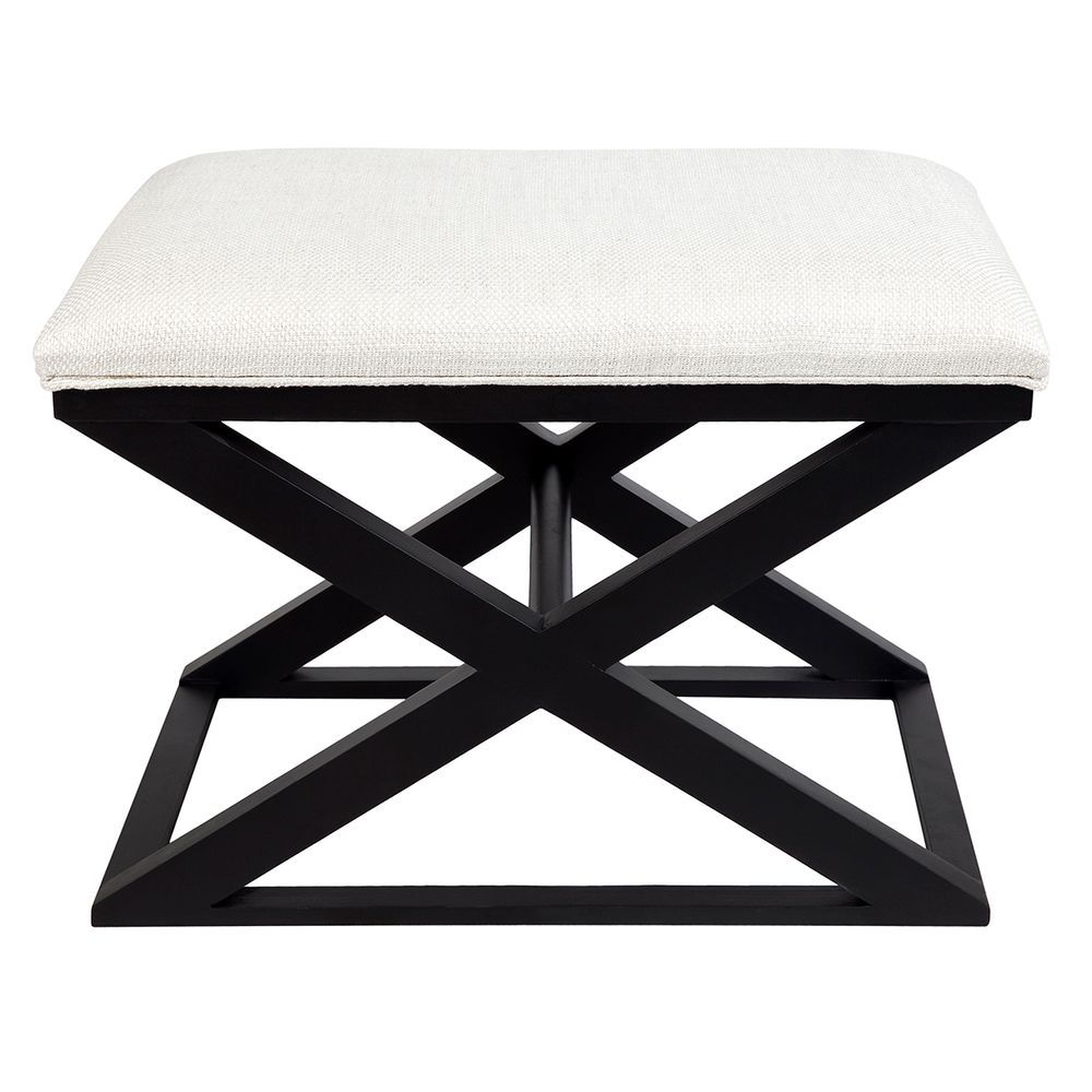 Spencer Stool Seat - Natural Linen/Black Timber - rr $395