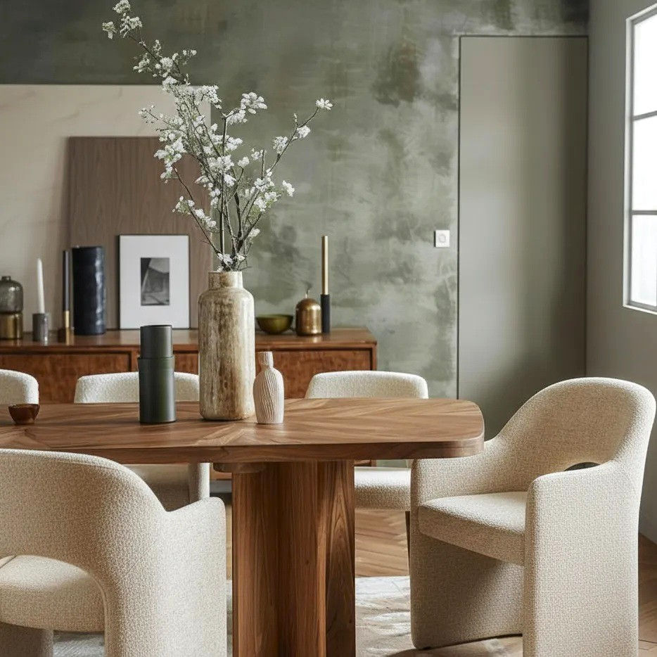 Francesca Dining Chair - Brown - Fabric/Timber - 64cm wide - rr$1080