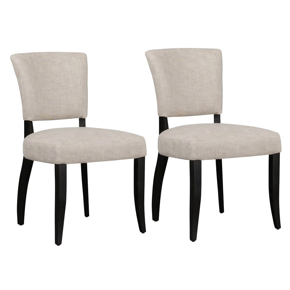 Noble Dining Chair - Set of 2 - 100% Linen/Ashwood/Brass Stud - rr$1920