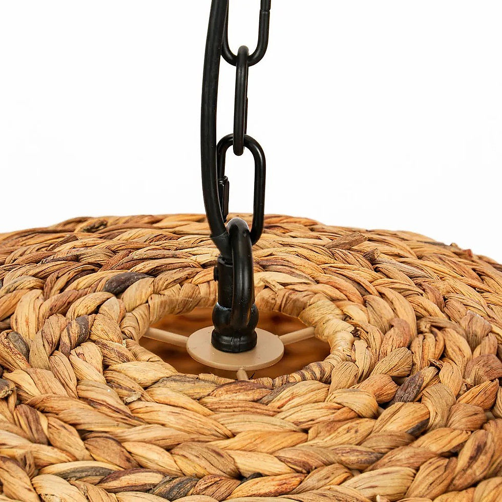 Thumbnail: Taveuni Pendant - Natural/Black - Water Hyacinth/Iron - 92cmDx46cmH - rr$1690