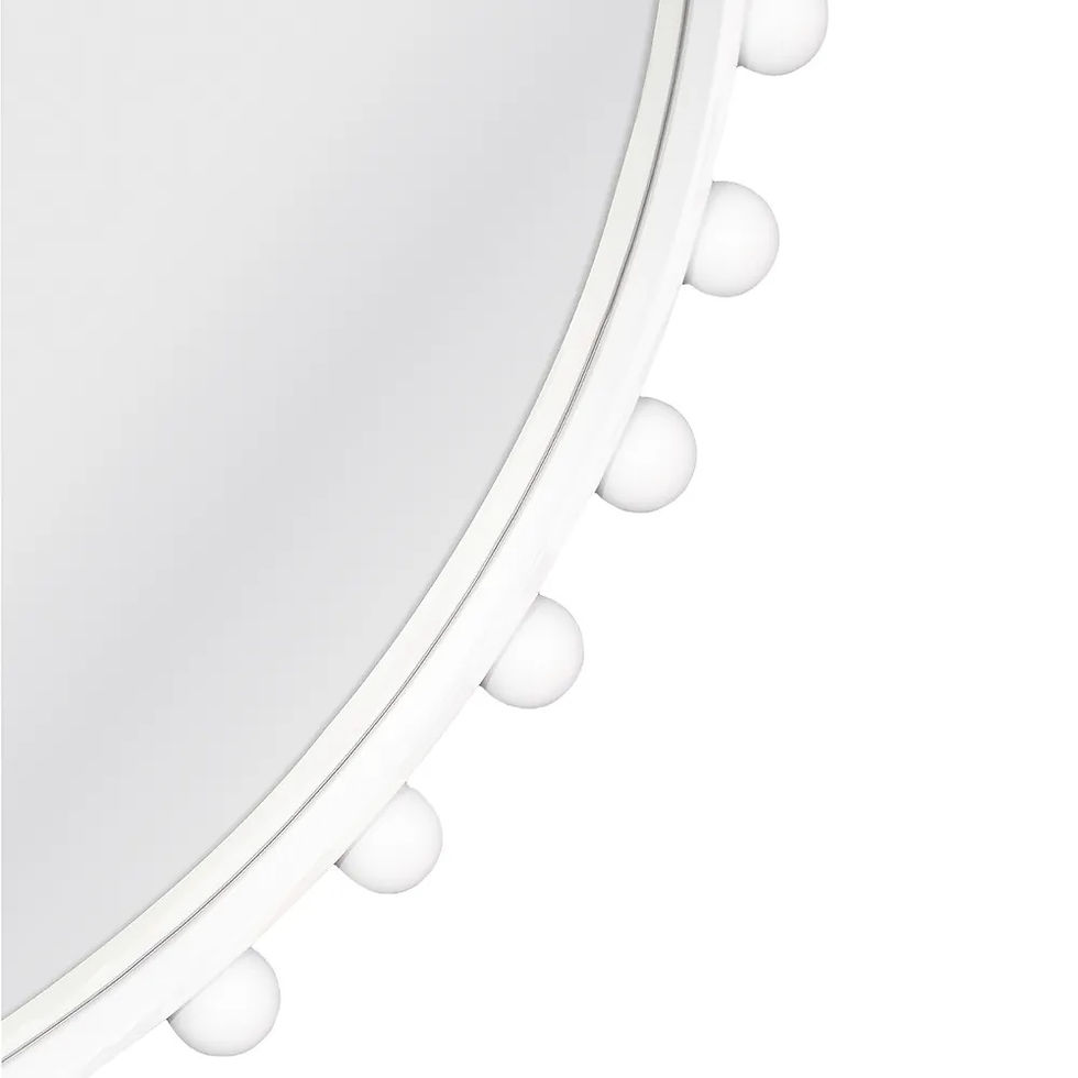 Thumbnail: Balmain Wall Mirror - White Satin - 120cm diam - rr$1305