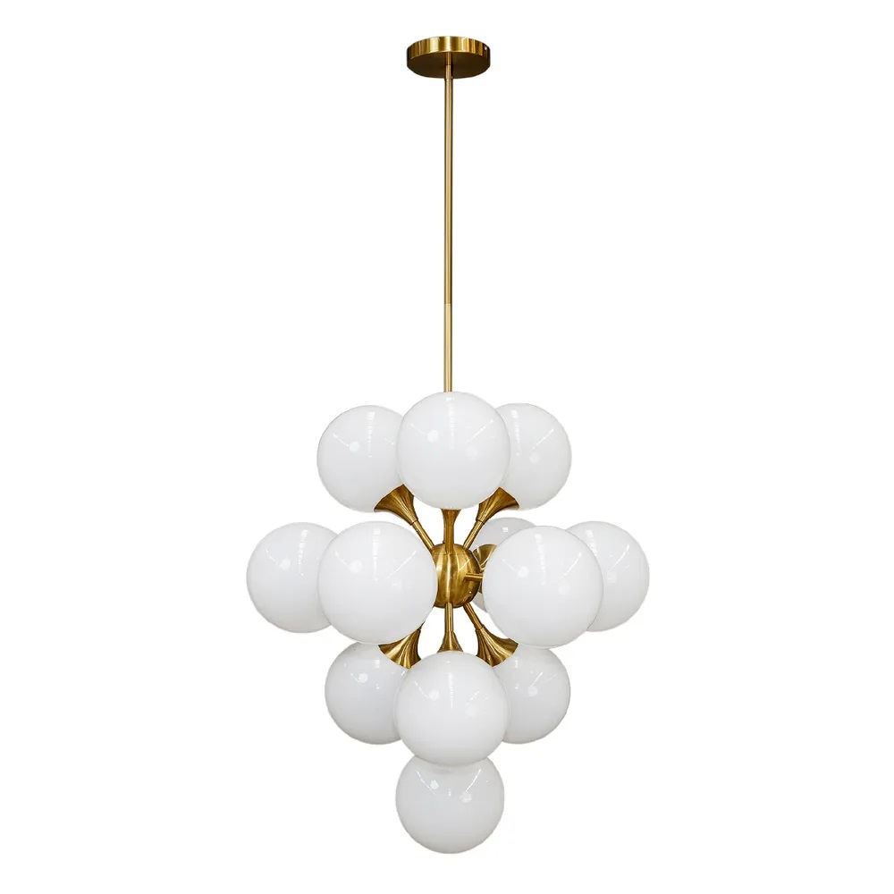 Eloise 13-Orb Chandelier - Opal/Gold - 73cm diam - rr$1890