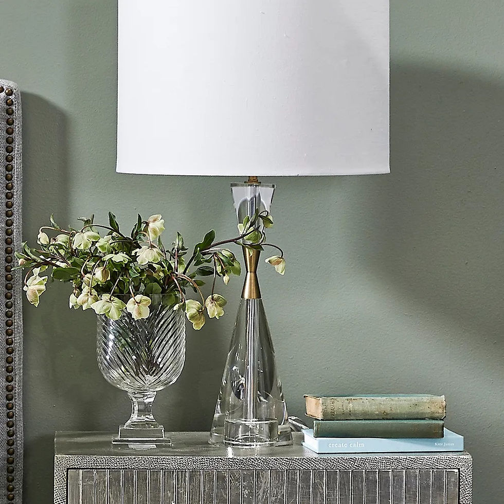 Thumbnail: Spirit Table Lamp - Crystal/Brass/Nickel - White Linen - 66cm high - rr$680