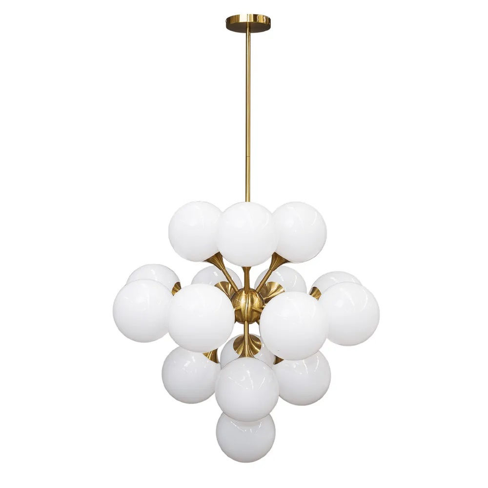 Eloise 17-Orb Chandelier - Opal/Gold - 84cm diam - rr$2290