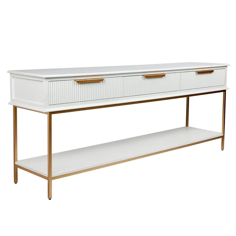 Thumbnail: Jules 3-Drawer Console Table - White/Gold - 200cm wide - rr$2890