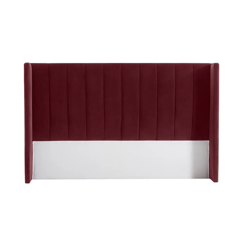 Central Park Upholstered Winged Bedhead - Wine Velvet - King - rr$2940