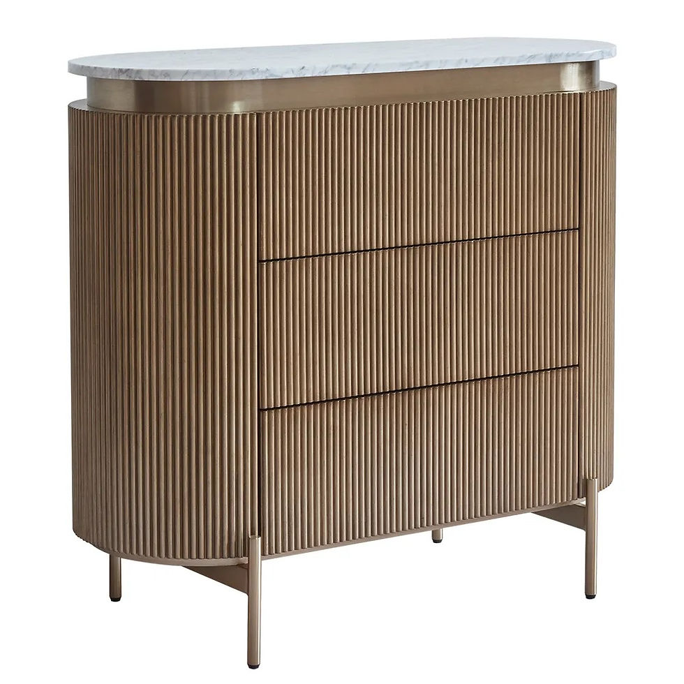 Thumbnail: Santa Rosa 3-Drawer Chest - Marble/Antique Gold/Gold/Brass - 98cm  wide rr$3515