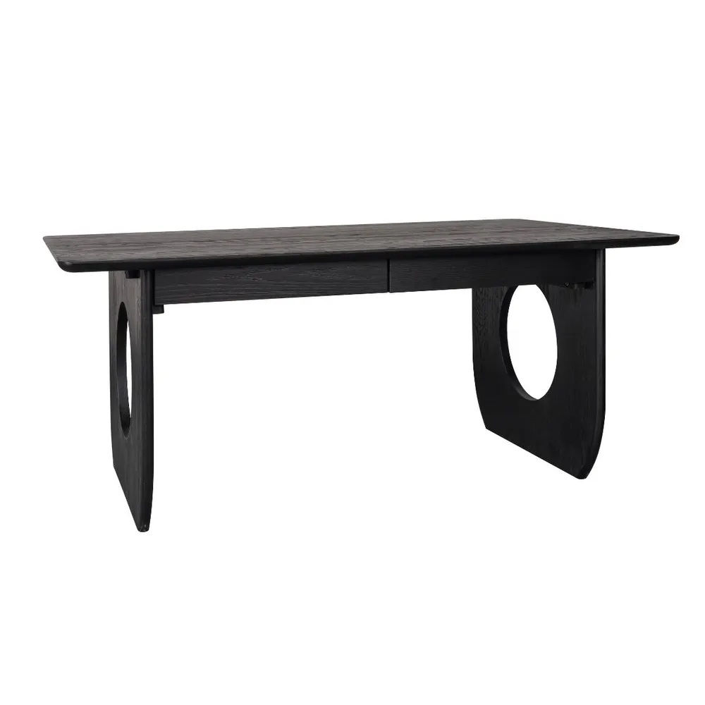 Sculpt 2-Drawer Desk - Oak - Black - 170cm wide - rr$3185