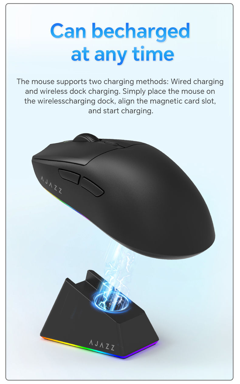Thumbnail: AJAZZ AJ139 V2 MC/AJ139 PRO Wireless Gaming Mouse PAW3311/PAW3395 Sensor 12000DP