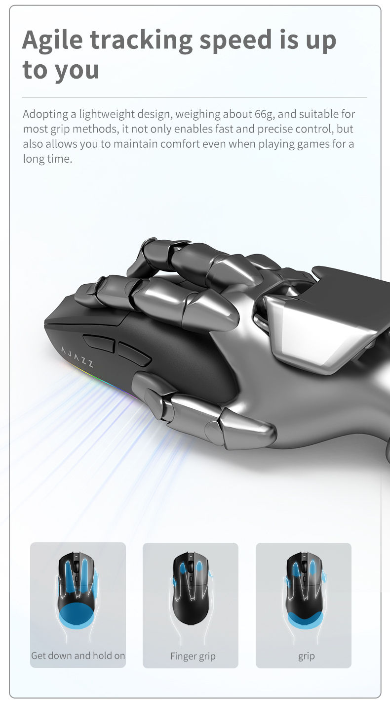 Thumbnail: AJ139-V2-MC Tri-mode Wired/2.4GHz /BT Wireless Gaming Mouse with Magnetic Chargi
