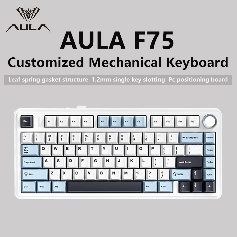 AULA F75 2.4G Wireless/Bluetooth/Wired Gaming Mechanical Keyboard RGB Customized