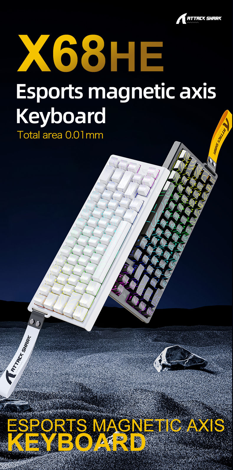 Thumbnail: X68HE ATTACK SHARK Magnetic Gaming Keyboard Mechanical Wired for Pro Gaming 0.01