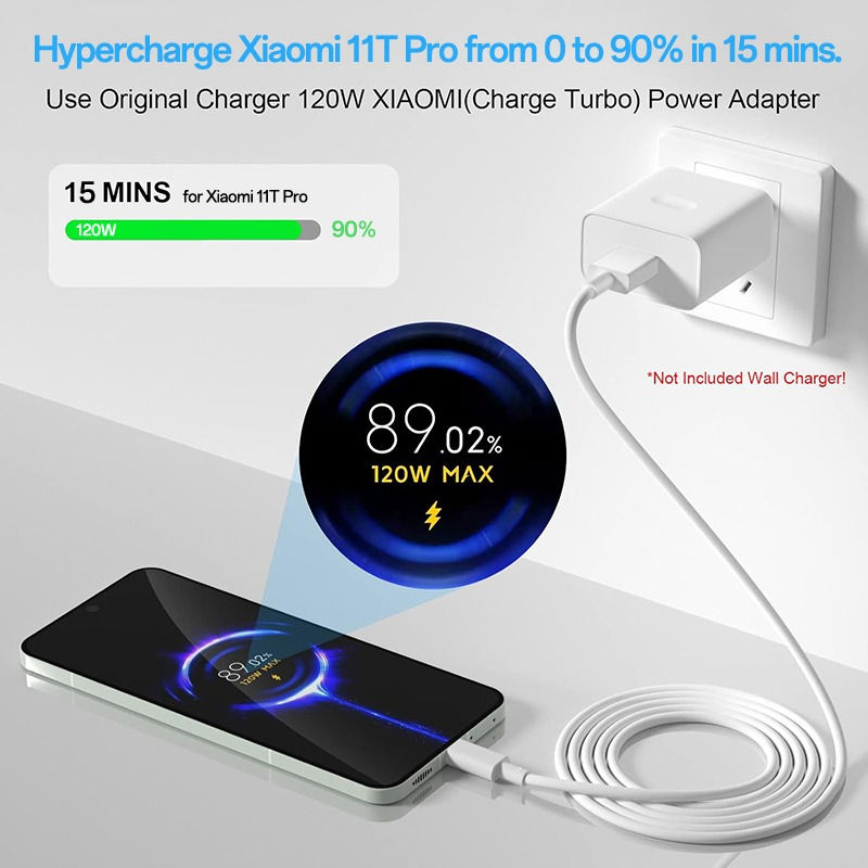 Thumbnail: Xiaomi Original Usb Type C Cable 120W 67W Turbo Fast Charger Mi 15 14 13 12T Pro