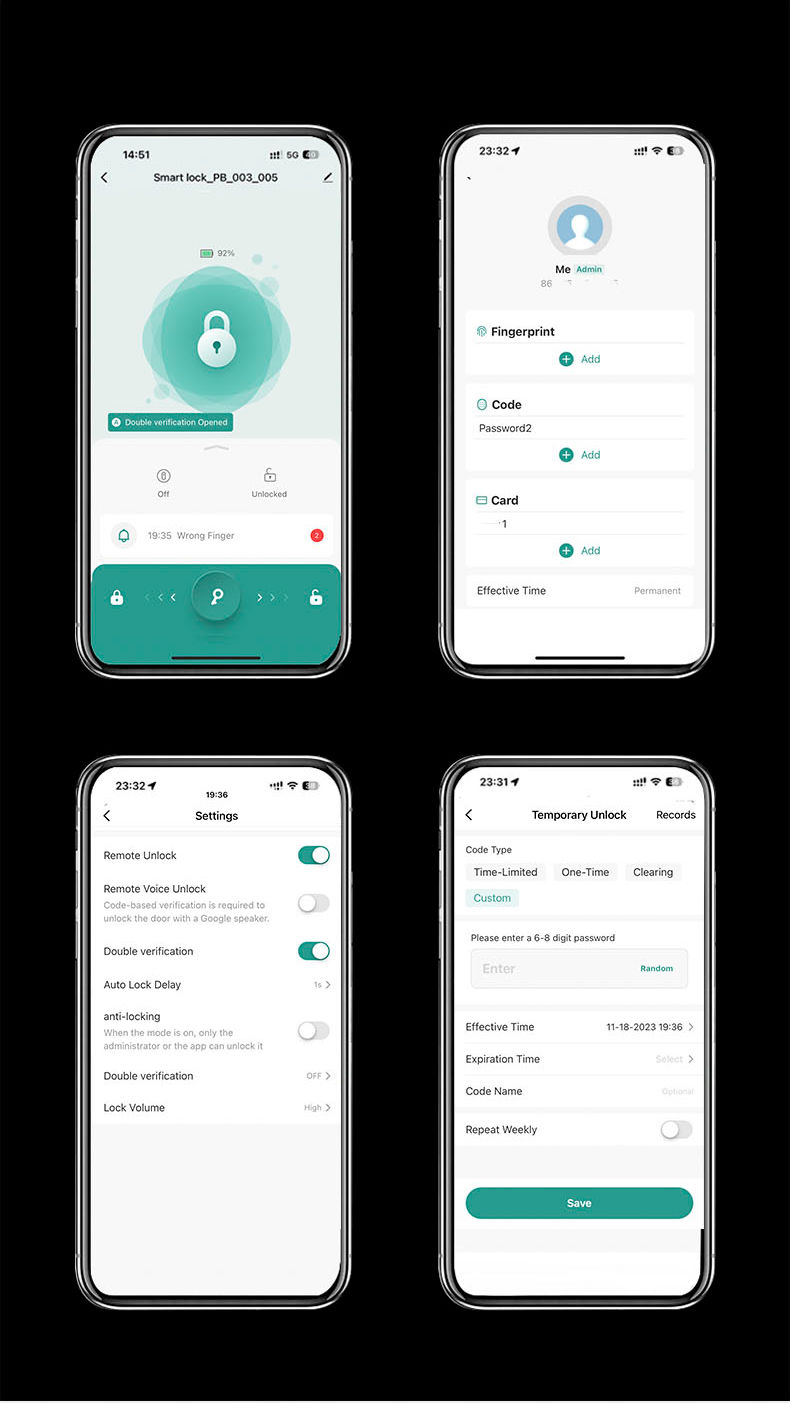 Thumbnail: RAYKUBE M5 Tuya BLE Smart Fingerprint Door Lock Digital Electronic Lock with Pas