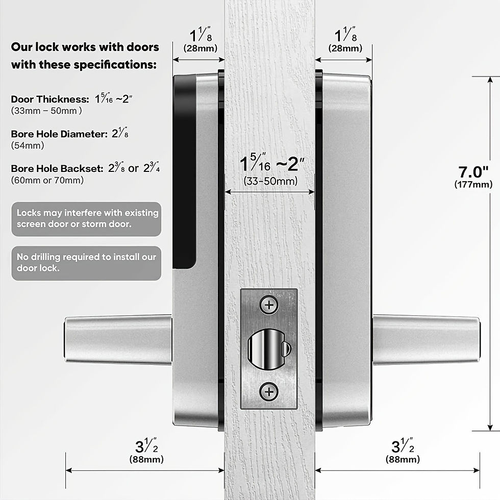 Thumbnail: Smart Fingerprint Door Lock App Remote Control Keyless WIFI Digital Touchscreen 