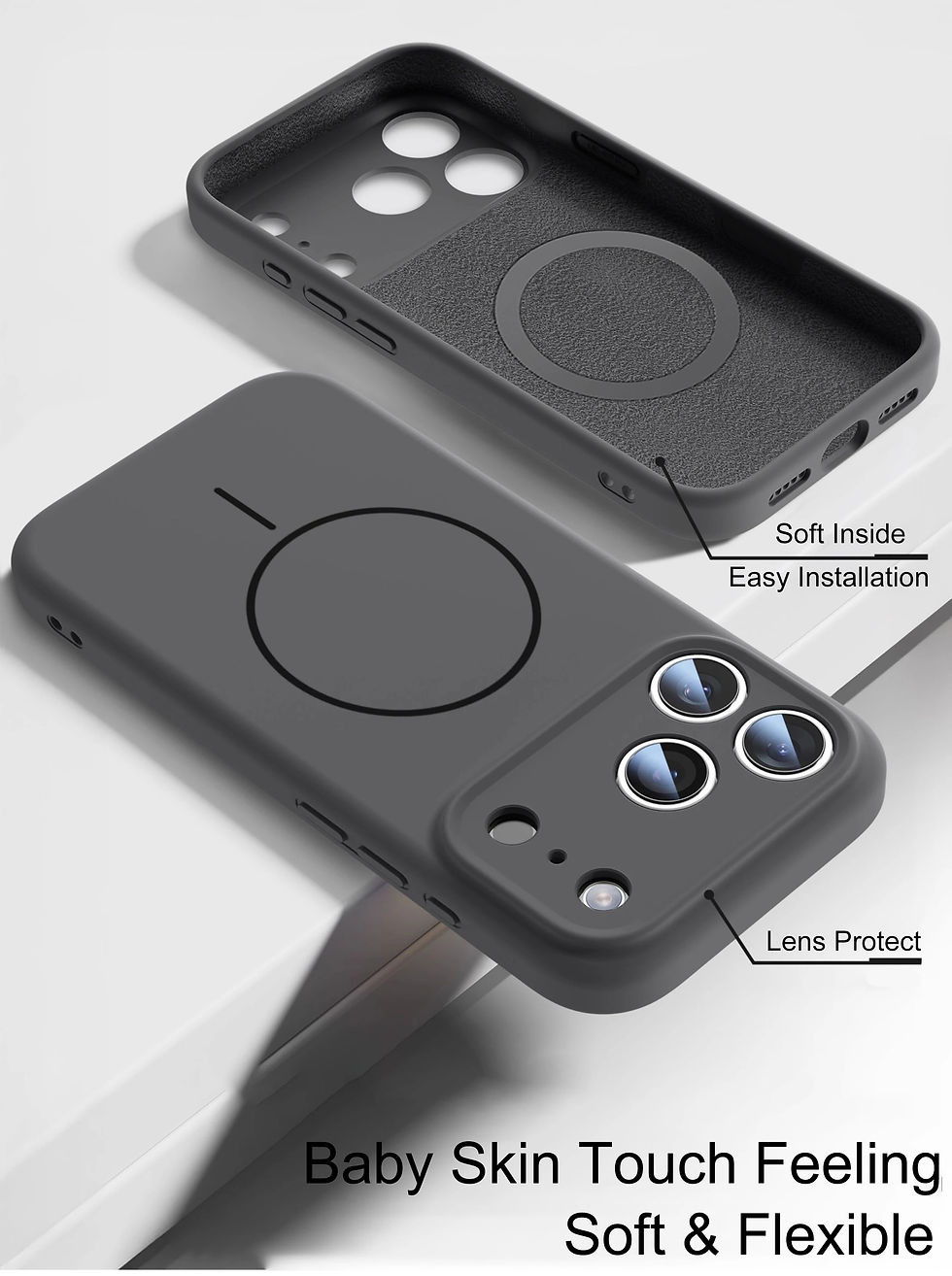 Thumbnail: Magnetic Original Liquid Silicone For Magsafe Phone Case For iPhone 17 16 15 14 