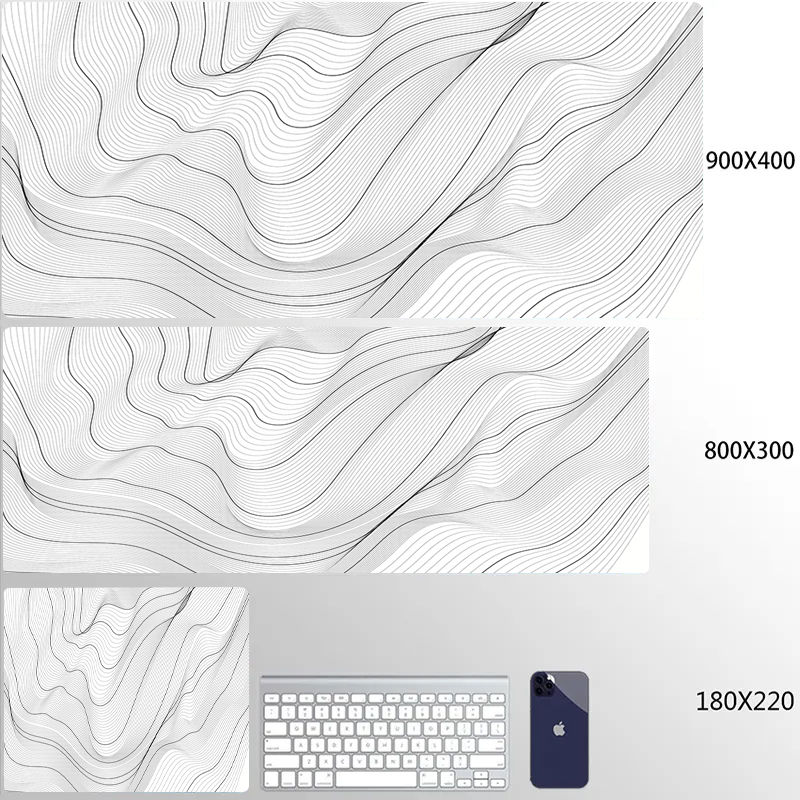 Thumbnail: XXL Black Desk Accessories Topographic Mouse Pad Strata Liquid Mousepad Office A