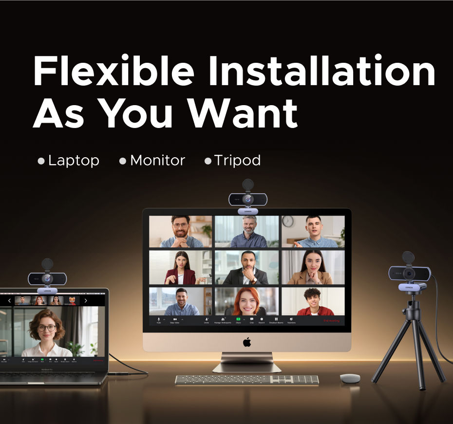 Thumbnail: UGREEN 4K FHD 1080P Webcam 8MP for PC, PDAF Auto Focus, Dual AI Noise-Cancelling