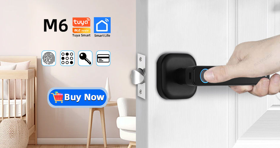 Thumbnail: RAYKUBE M5 Tuya BLE Smart Fingerprint Door Lock Digital Electronic Lock with Pas