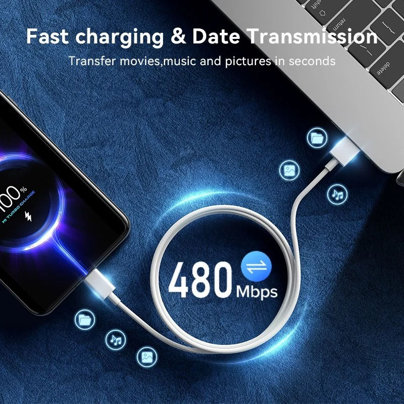 Thumbnail: Xiaomi Original Usb Type C Cable 120W 67W Turbo Fast Charger Mi 15 14 13 12T Pro
